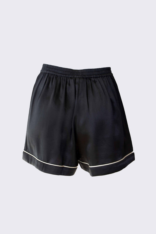 Alex Silk Pyjama Short Black