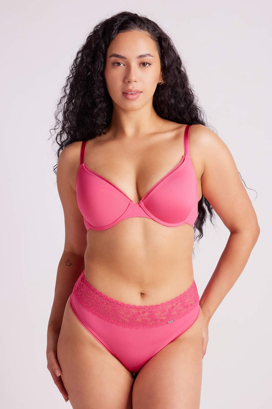 Sabrina Microfibre High Waist G-String Pink