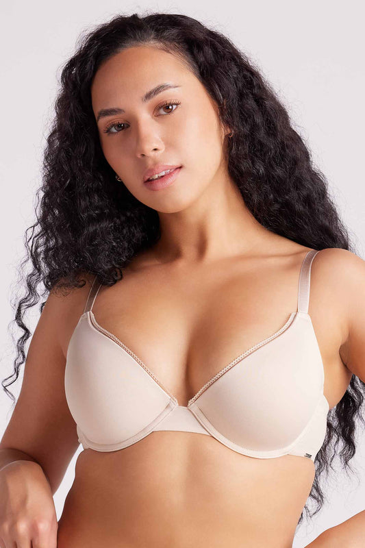 Sabrina Microfibre T Shirt Plunge Bra Taupe