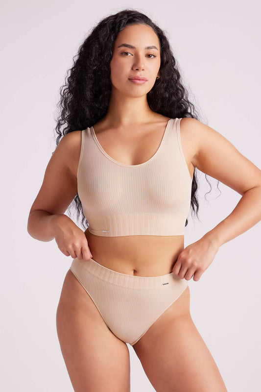 Ivy Seamfree High Cut Bikini Brief Taupe