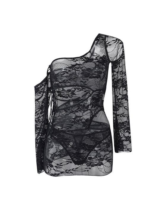 Ava Lace Cut Out Dress Black