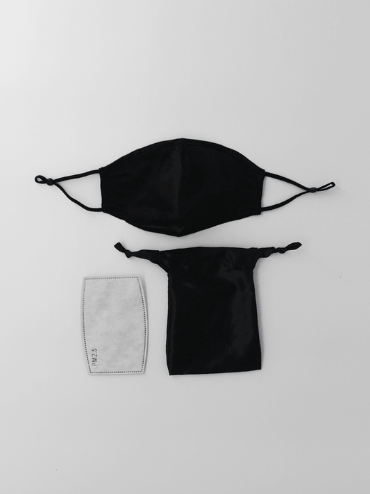 FACE MASK SILK BLACK + FILTER PACK | FACE MASK SILK BLACK + FILTER PACK | KISSKILL Online Designer Lingerie
