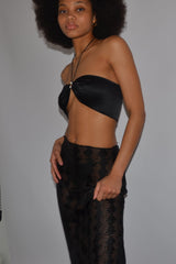 KZ Silk Pencil Skirt Black