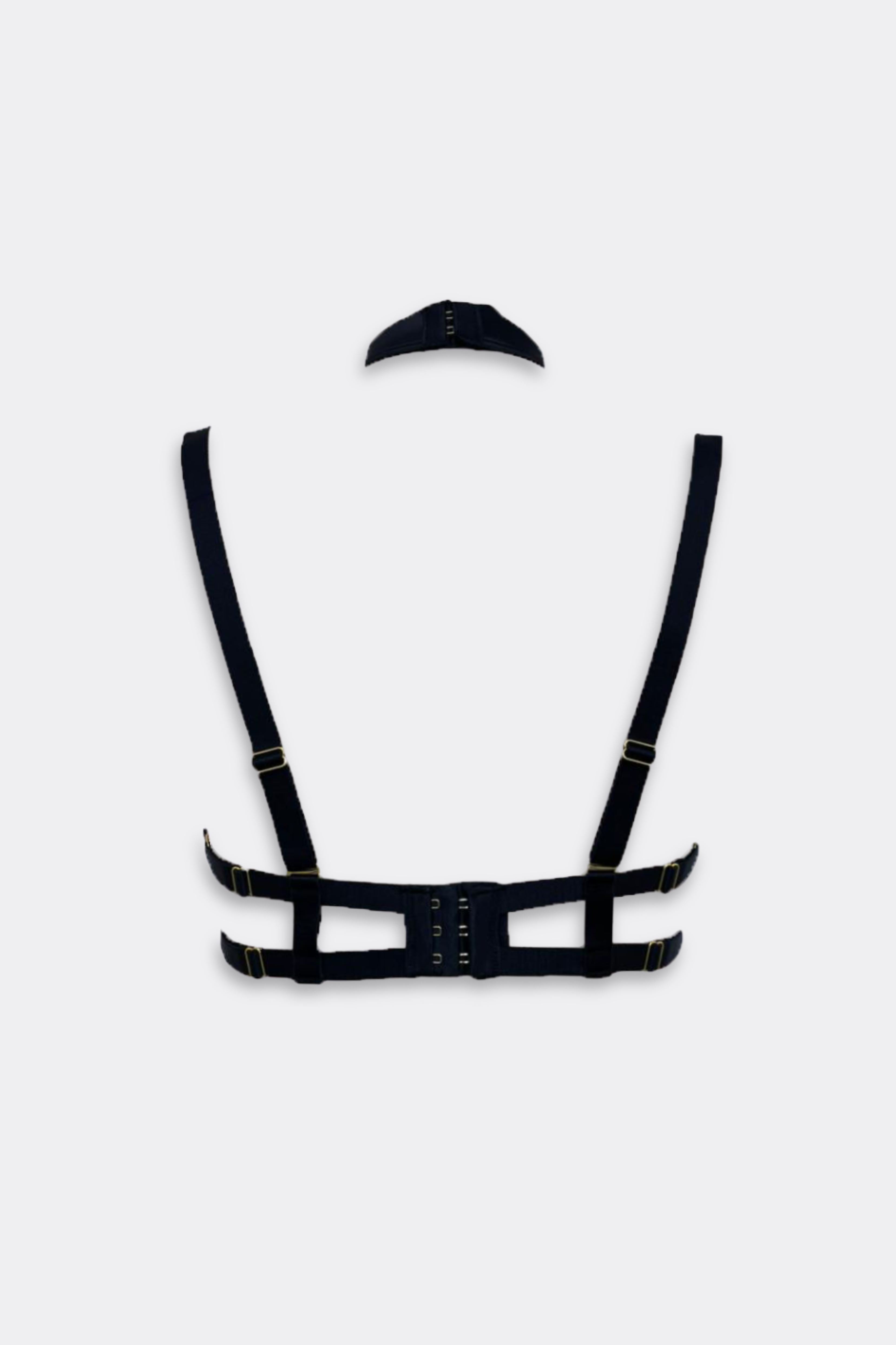 Addict Choker Bra Open Quarter Cup Black