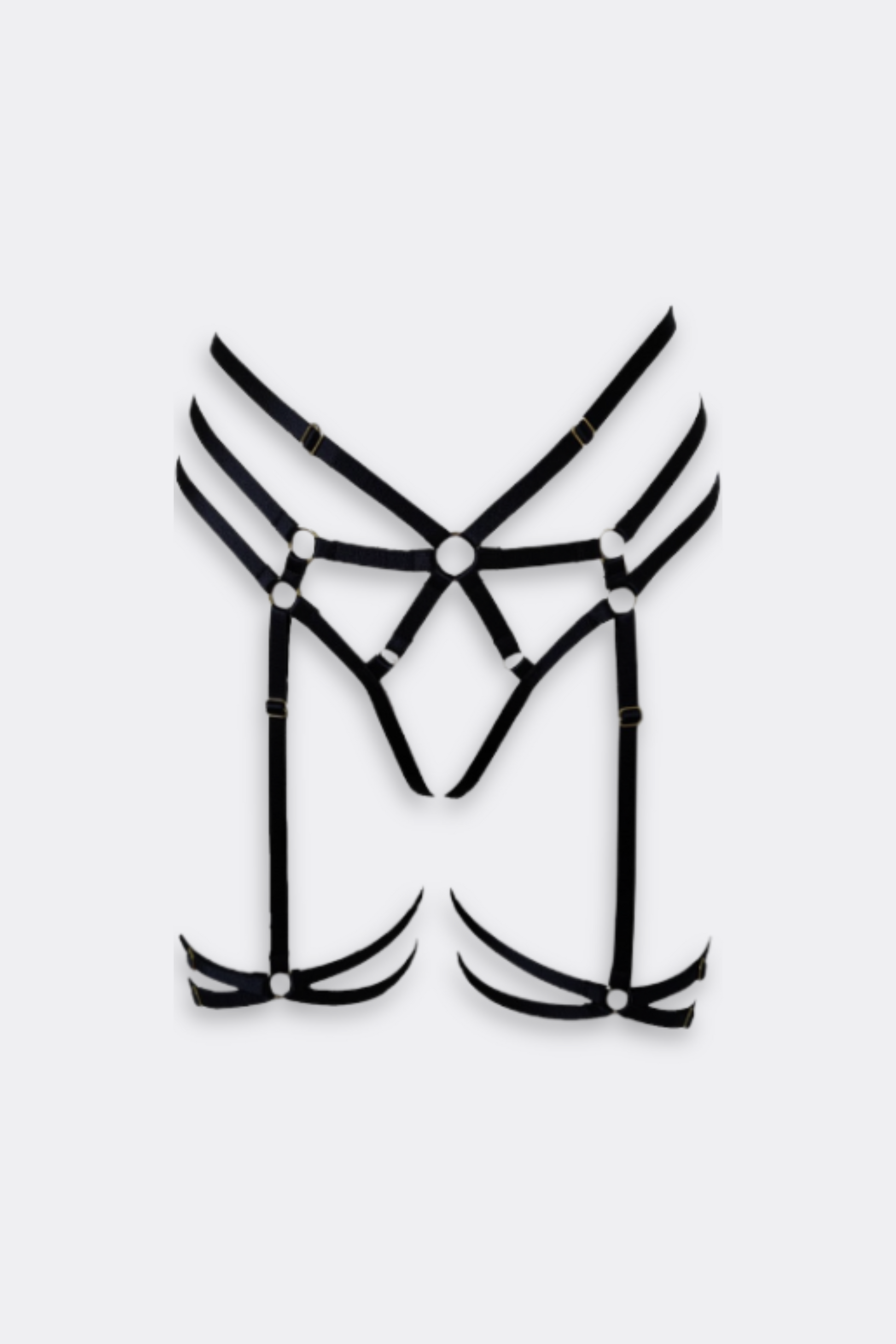 Addict Crotchless G String Garter Black