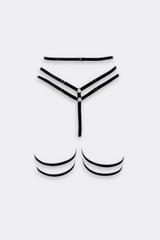 Addict Crotchless G String Garter Black