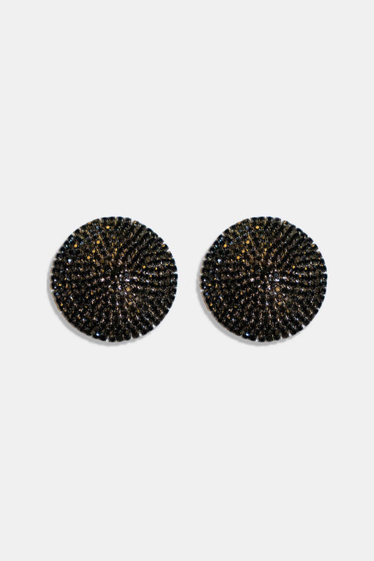 Round Nipple Pasties Diamante Black