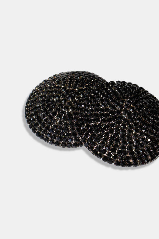 Round Nipple Pasties Diamante Black