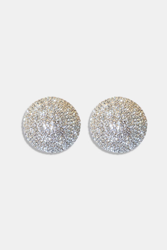 Round Nipple Pasties Diamante Silver