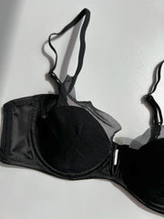 Bra Contour Cup Satin Mesh Black