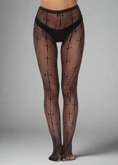 Pantyhose Cross Thin Fishnet Black
