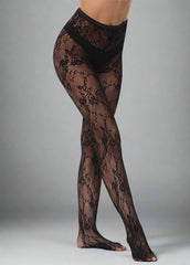Pantyhose Lace Flower Black