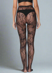 Pantyhose Lace Flower Black