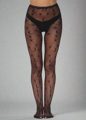 Pantyhose Moon Stars Black