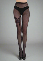 Pantyhose Butterfly Fishnet Black