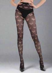 Pantyhose Heart Black