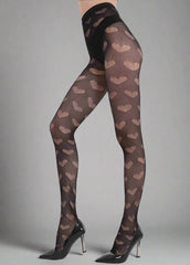 Pantyhose Heart Black