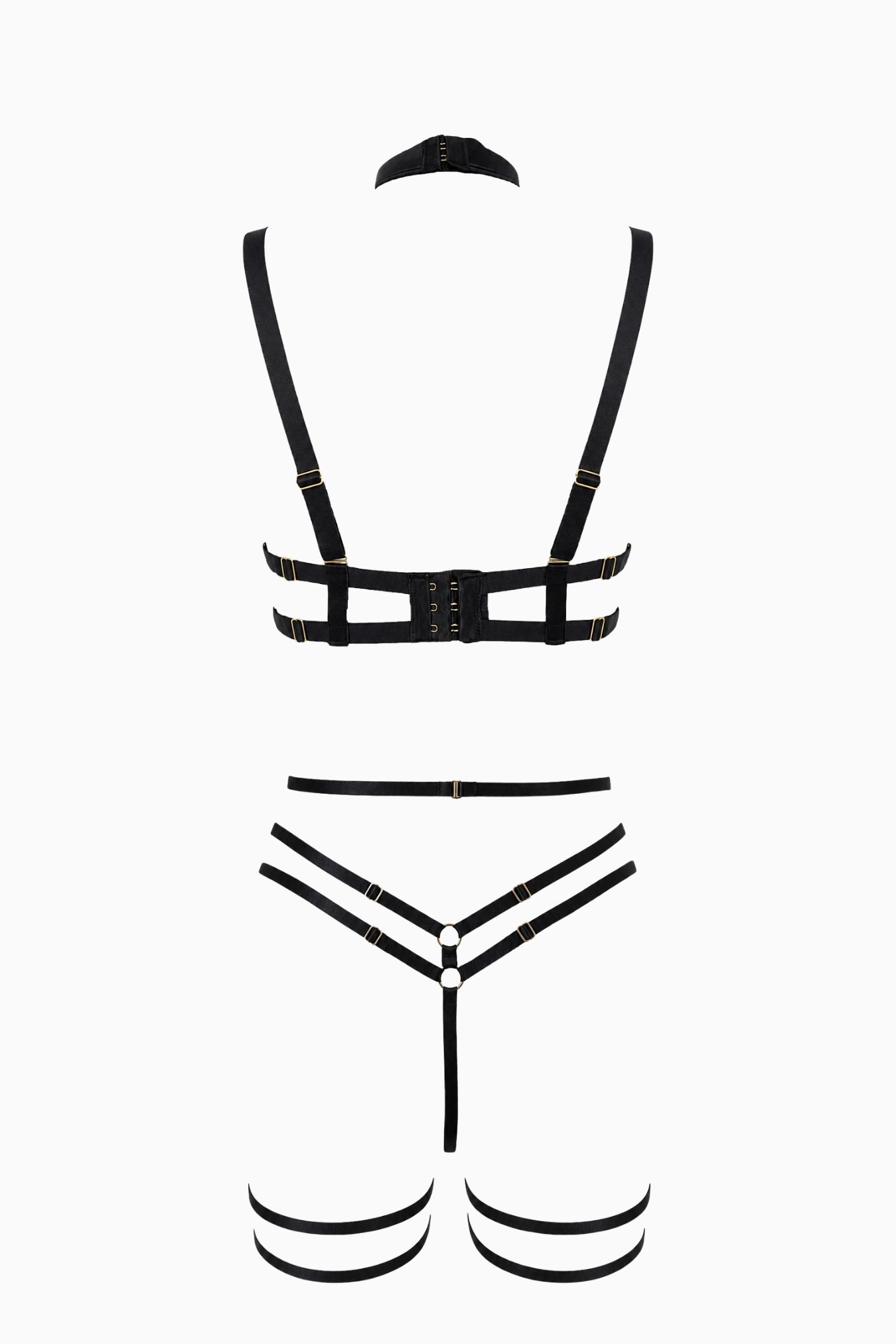 Addict Quarter Cup Bra & G-String Garter Set – Size 8D/10C/12B, XS/S | Archive Sample