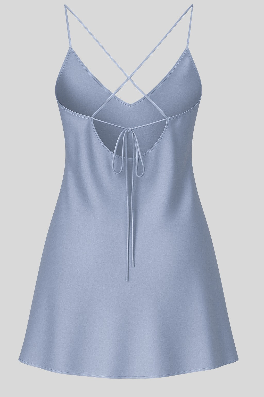 Ashley Silk Slip Mini Dress Blue