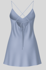 Ashley Silk Slip Mini Dress Blue