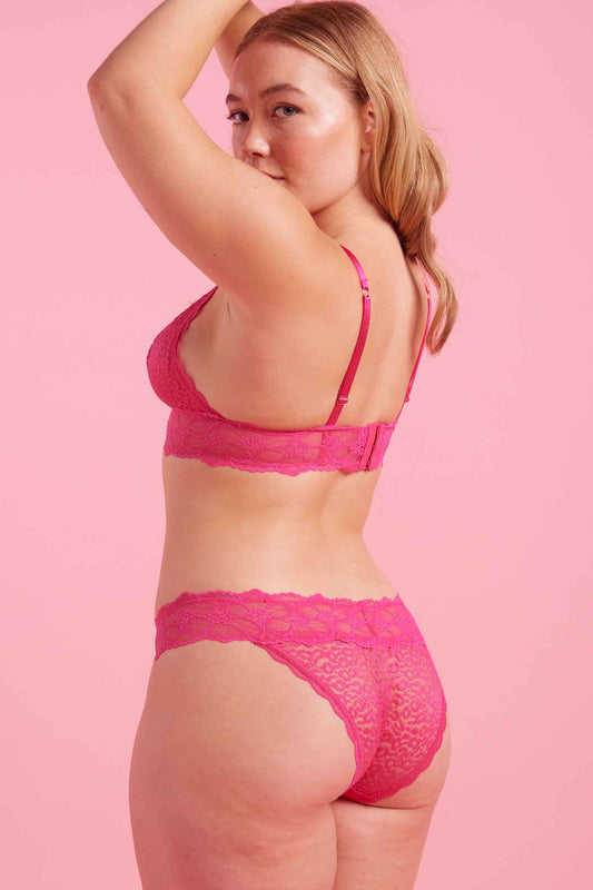 Bella Lace Bikini Knicker Pink