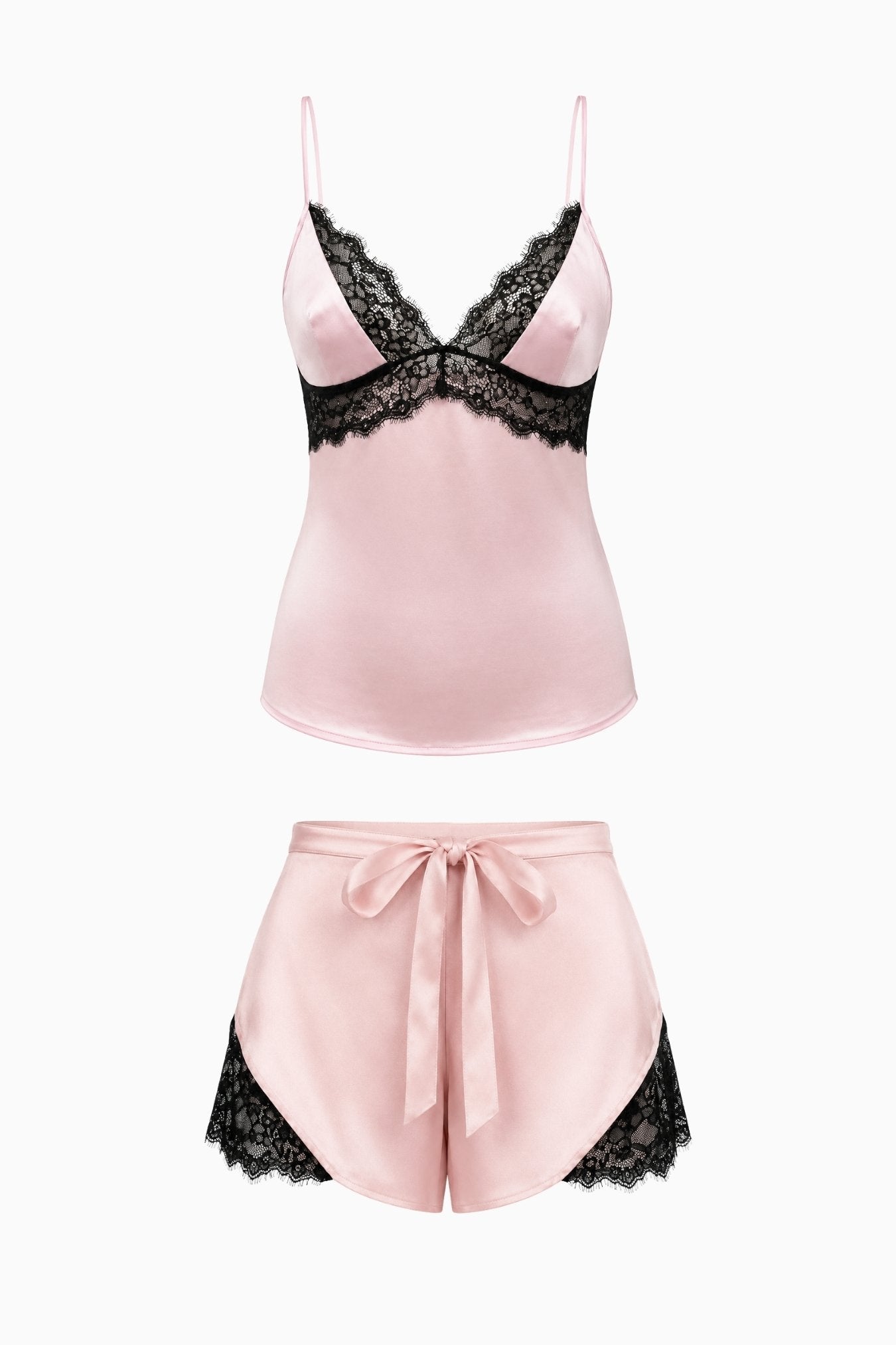 Baby Pink Silk Lace Cami & Short - Size S | Archive Sample Main image
