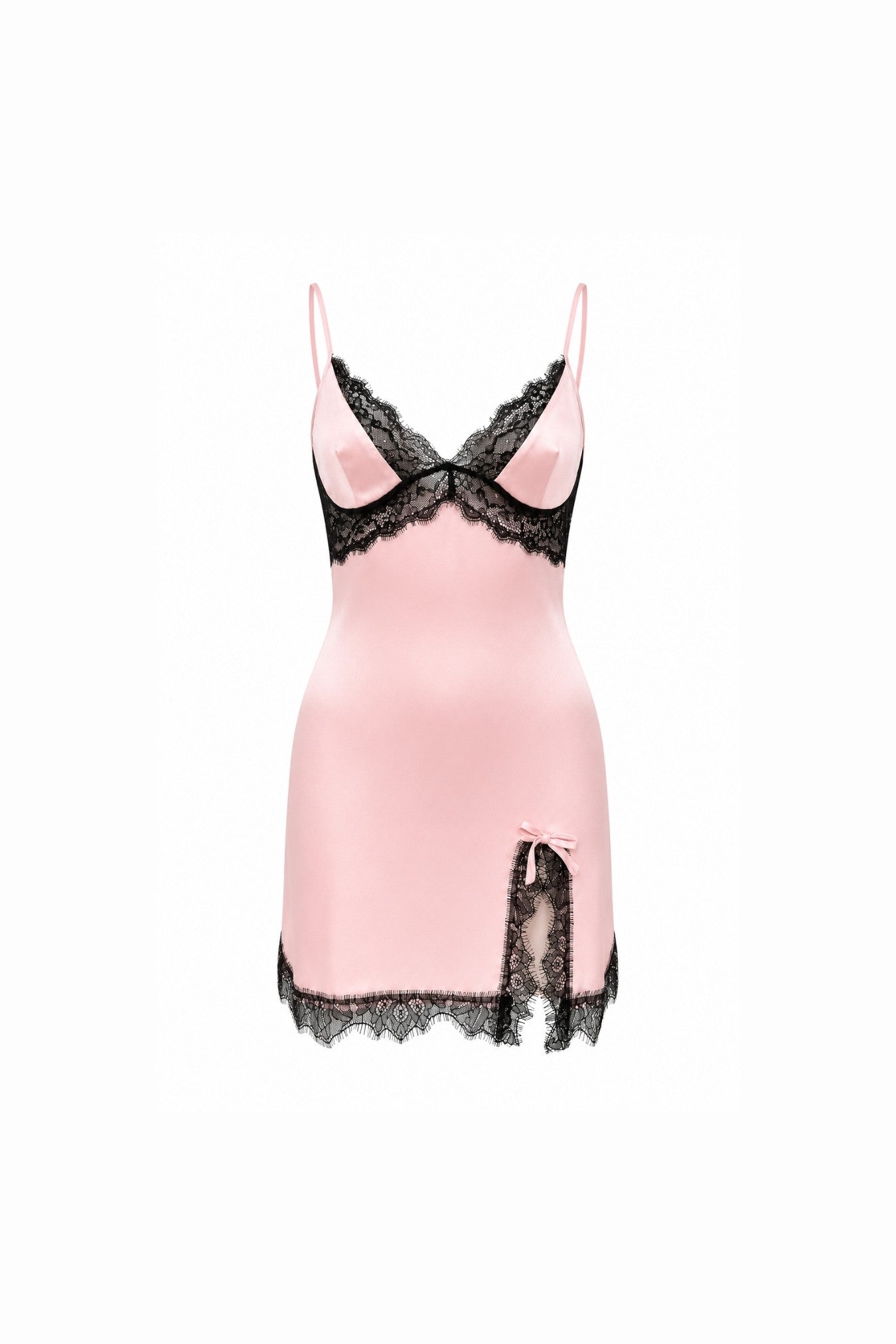 Baby Pink Silk Lace Slip Dress - Size S | Archive Sample