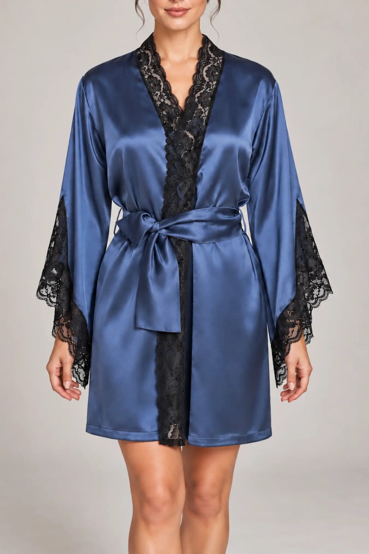 Silk Kimono Navy Robe | Archive Sample