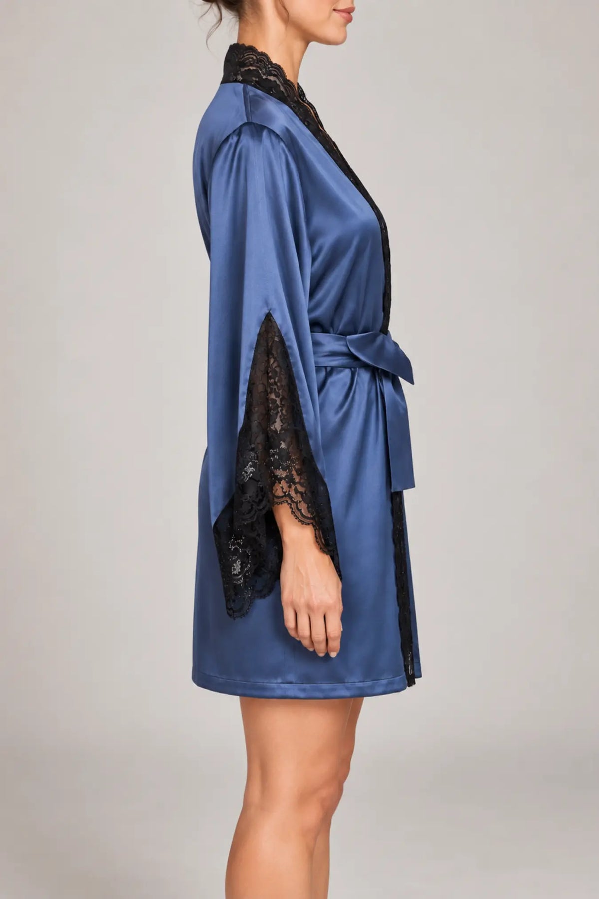 Silk Kimono Navy Robe | Archive Sample