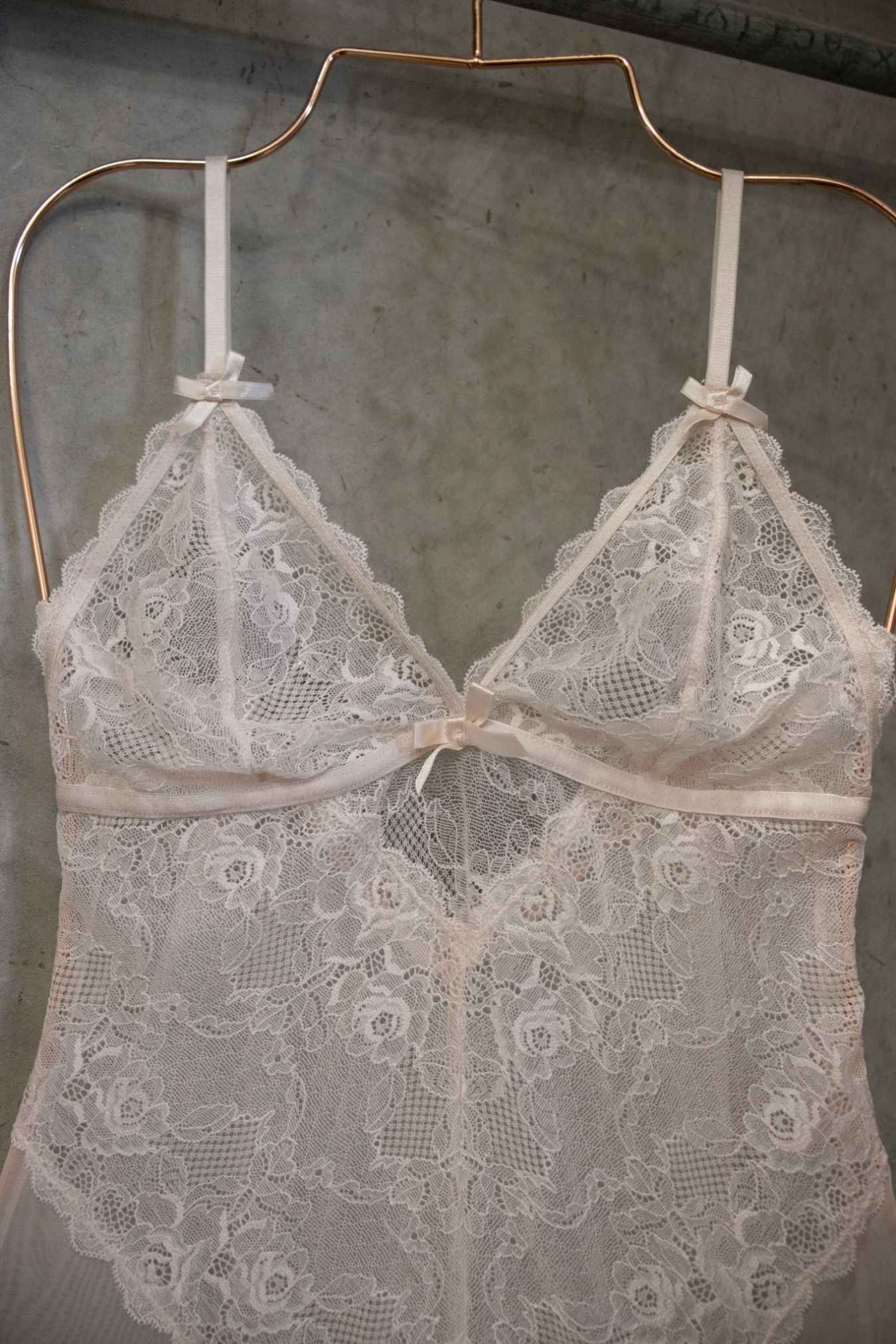 Blush Lace Garter Slip Dress – Size S | Archive Sample