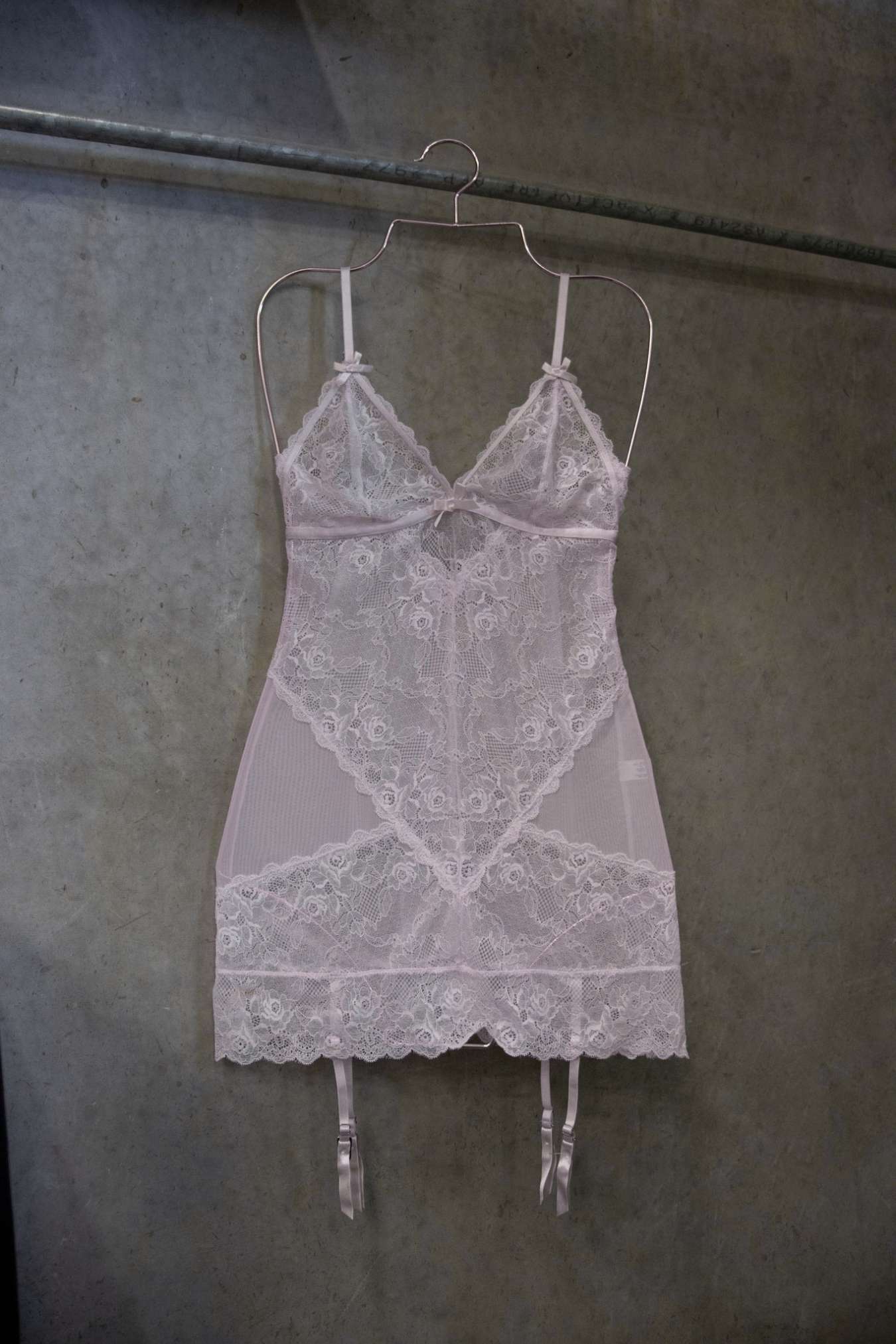 Blush Lace Garter Slip Dress – Size S | Archive Sample Main image