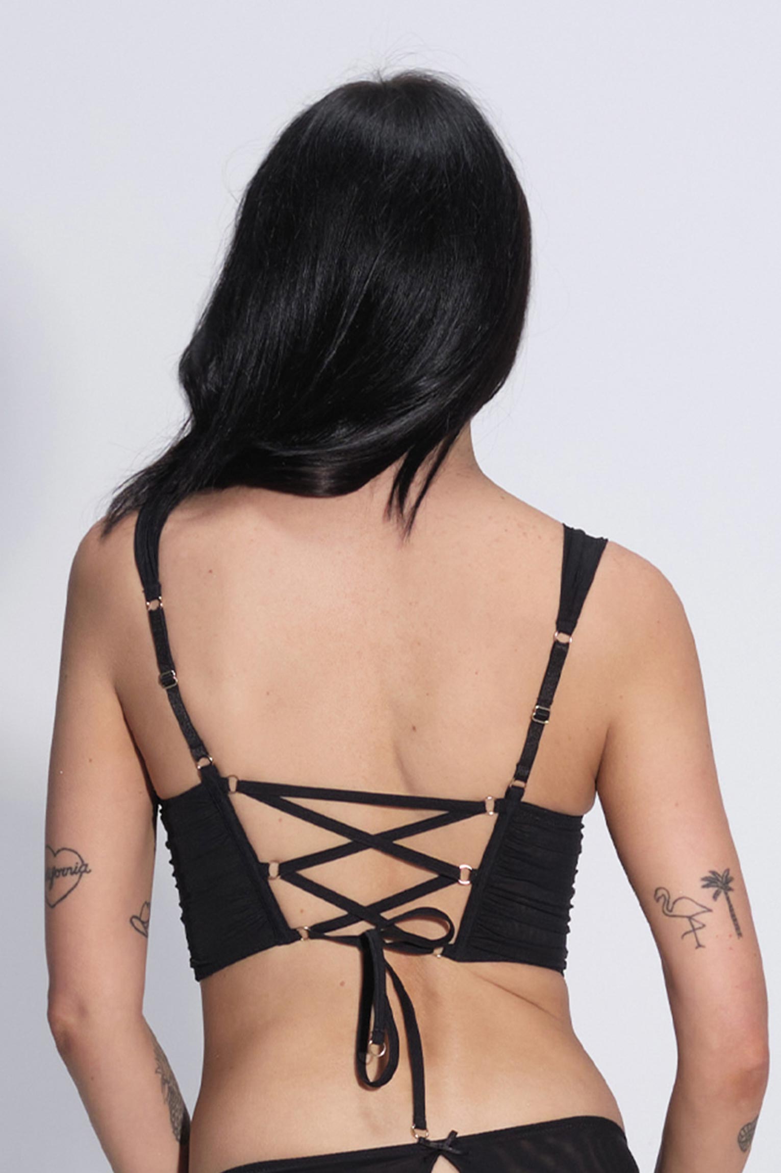 Brooke Lace Bustier Bra Black