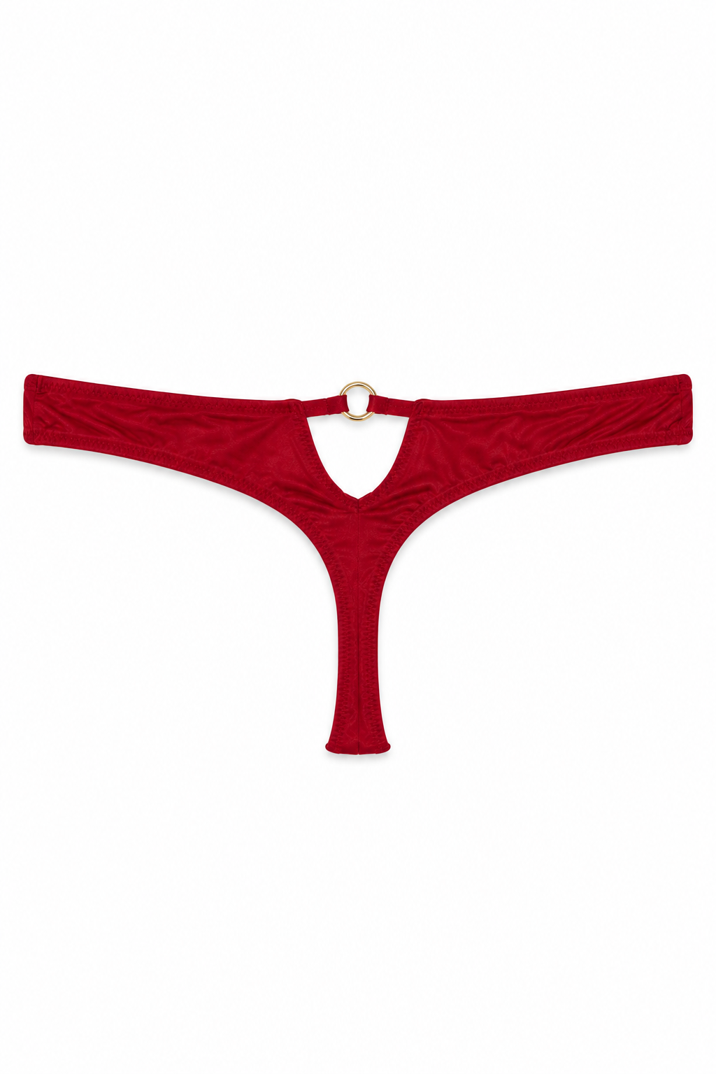 Red Satin Ring Detail G-String – Size S | Archive Sample