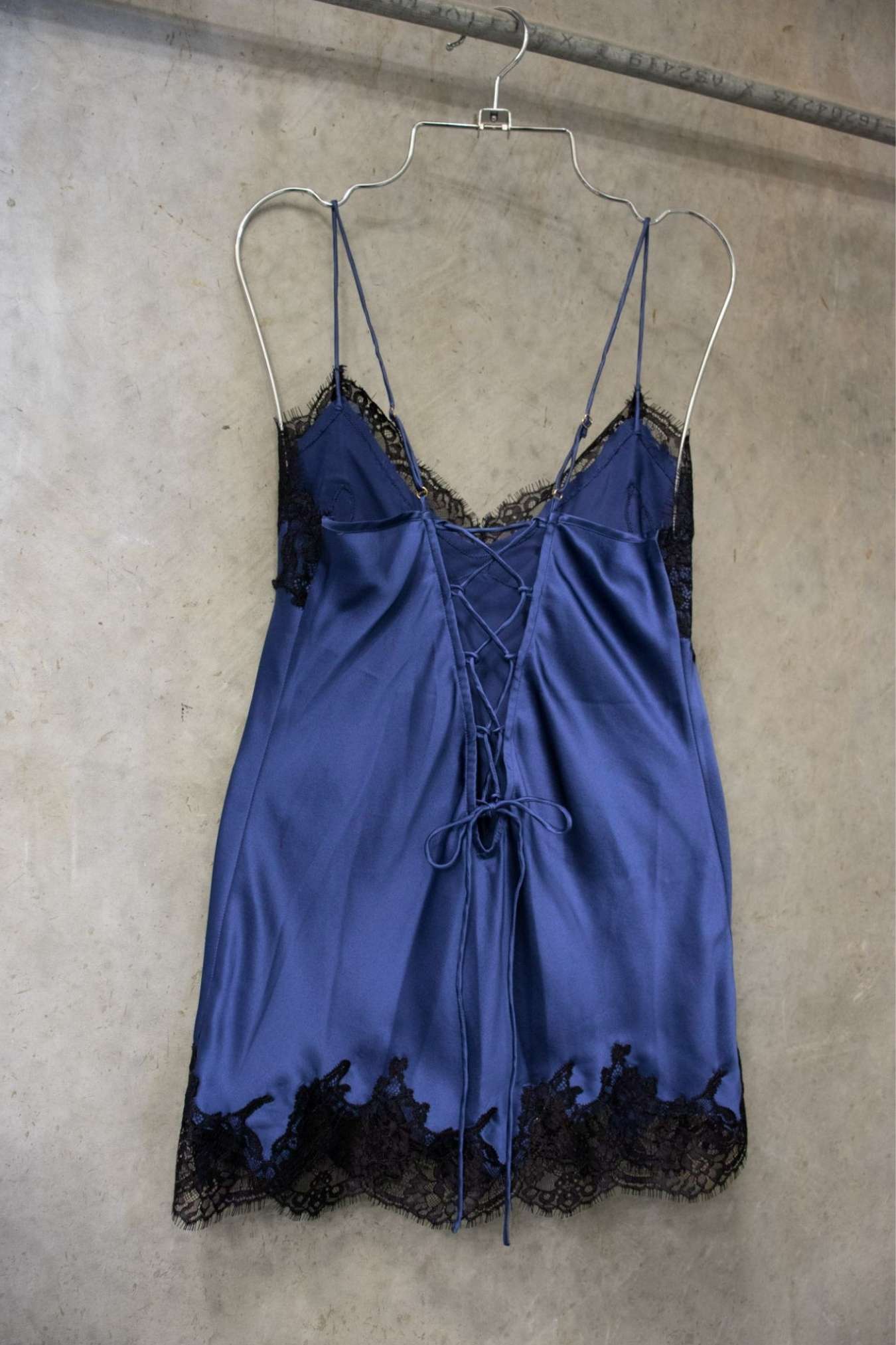 Cobalt Silk Lace Babydoll Slip – Size S | Archive Sample Secondary image