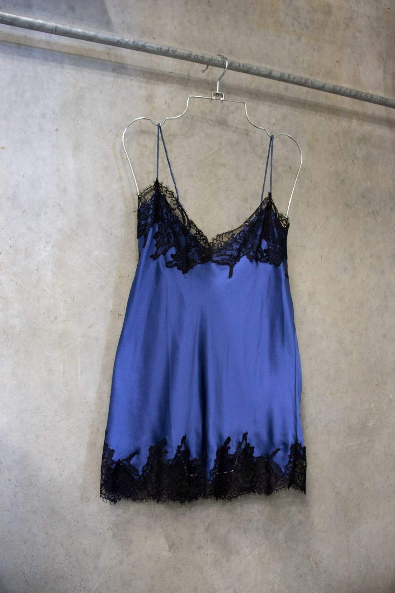 Cobalt Silk Lace Babydoll Slip – Size S | Archive Sample Main image