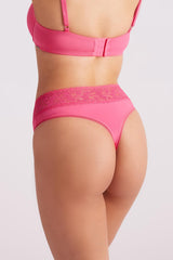 Sabrina Microfibre High Waist G-String Pink