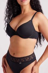 Sabrina Microfibre T Shirt Plunge Bra Black