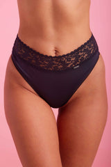 Sabrina Microfibre High Waist G-String Black