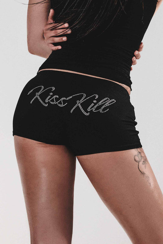 KissKill Diamante Shorts Black