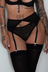 Kayla Garter Suspender Belt Black