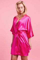 Vixen Satin Robe Fuchsia