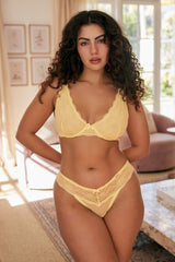 Giselle Lace Plunge Bra Lemon