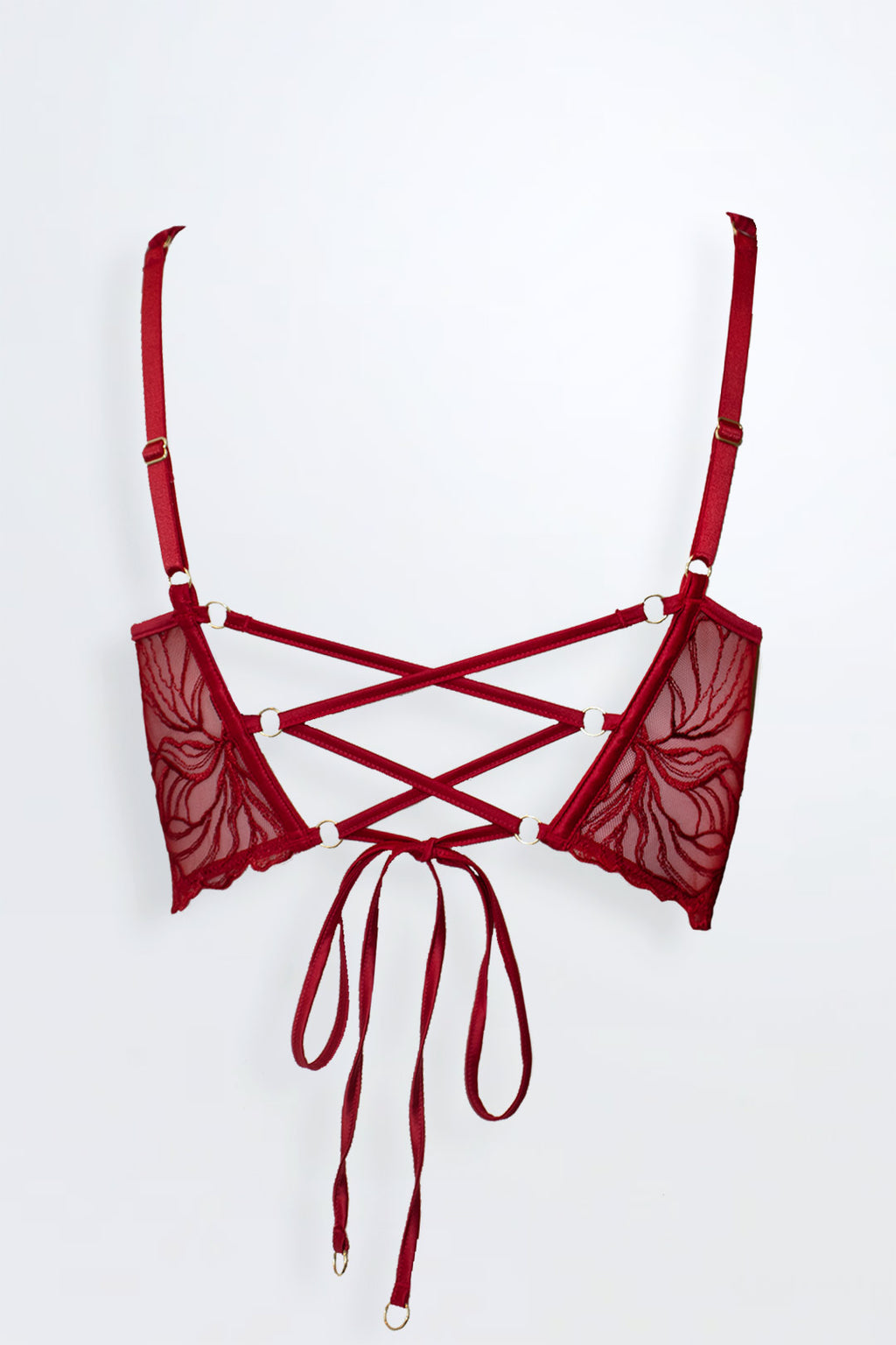 Gaia Bustier Corset Back Bra Red