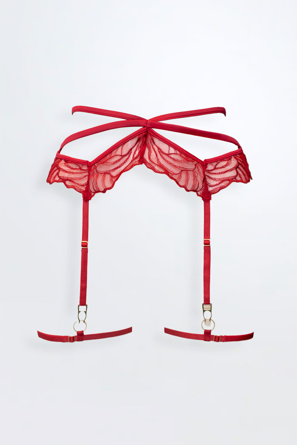 Gaia Garter Suspender Belt Red