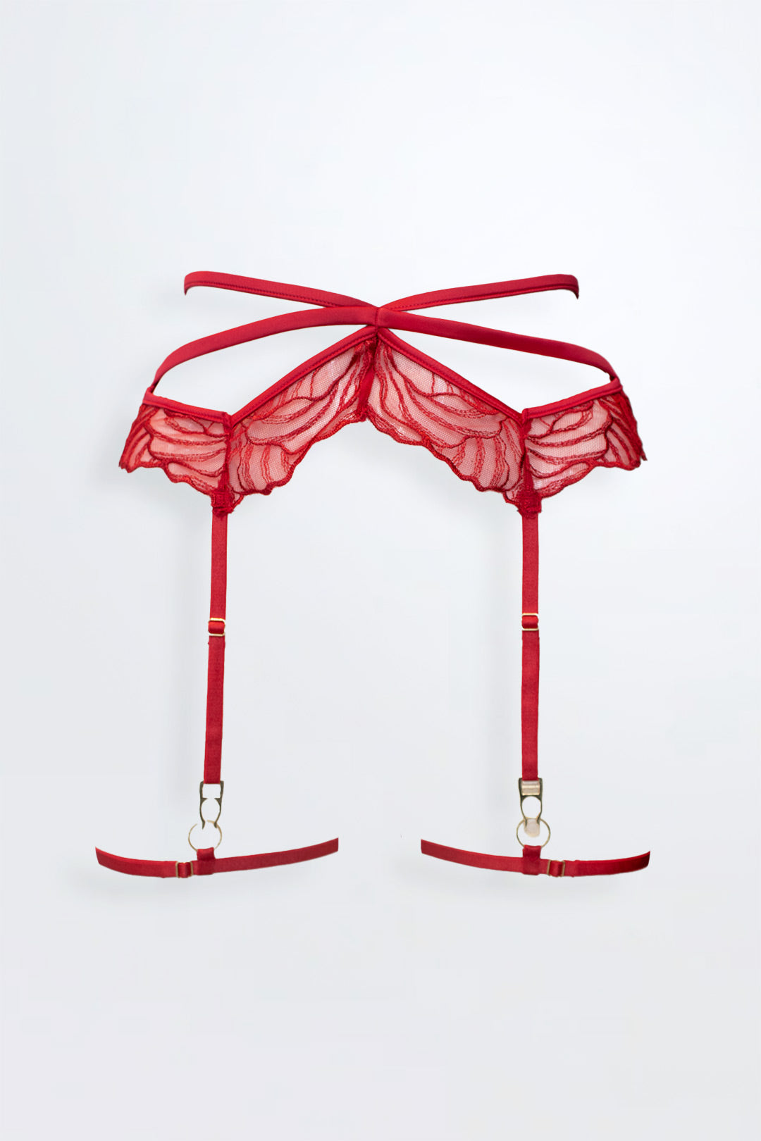 Gaia Garter Suspender Belt Red