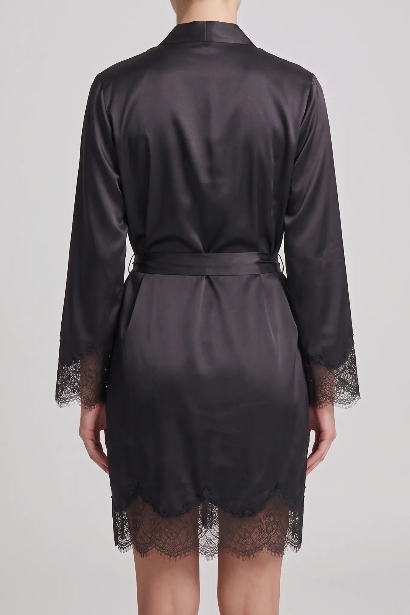 Silk Genevieve Robe Black | Archive Sample Secondary image