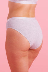 Lily Cotton High Leg Bikini Knicker Grey