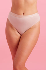 Lily Cotton High Leg Bikini Knicker Taupe