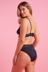 Chloe Microfibre High Leg Bikini Black