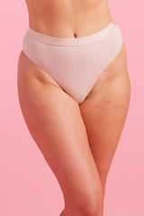 Lily Cotton High Waist G String Taupe